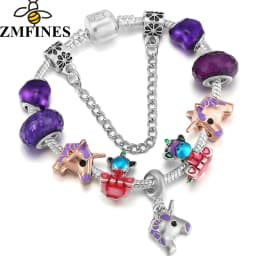 2024 Trendy Silver Cokor Love Key Charm Bracelet With Murano Glass Beads Bracelets For Women Wife Jewelry Pulseras Dropshipping