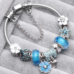 2024 Trendy Silver Cokor Love Key Charm Bracelet With Murano Glass Beads Bracelets For Women Wife Jewelry Pulseras Dropshipping