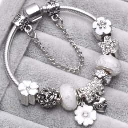 2024 Trendy Silver Cokor Love Key Charm Bracelet With Murano Glass Beads Bracelets For Women Wife Jewelry Pulseras Dropshipping