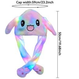 Rabbit Hat With Moving Ears Funny Headband- Ears Popping Up When Pressing The Paws Cute Plush Bunny Hair Band For Kids Adults
