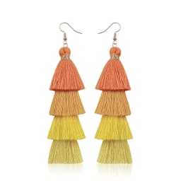 Boho 4 Layered Tassel Drop Earrings For Women Ethnic Long Fringe Statement Dangle Earring Girls Trendy Jewelry Gift