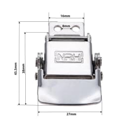 1pc Stainless Steel Lock Spring Buckle Sealing Toggle Latch Clasp 46*27mm Industrial/Home/Office Air Bag Hasp Wood Jewelry Box