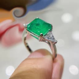 925 Sterling Silver Wedding Finger Rings For Women 9mmx9mm Paraiba Emerald Tourmaline Gemstone Ring Engagement Party Jewelry