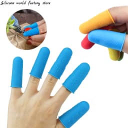 Silicone World 5PCS Silicone Finger Protector Sleeve Cover Anti-cut Heat Resistant Anti-slip Fingers Cover For Kitchen Tools