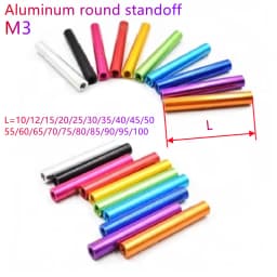 10pcs/lot M3x10/12/15/20/25/30mm to 100mm Colourful Aluminum Round Standoff Spacer