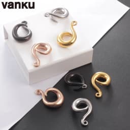 Vanku 2pcs Stainless Steel DIY Ear Weight Hooks Dangle Earring Ear Plug Tunnels Expander Stretchers Piercing Body Jewelry