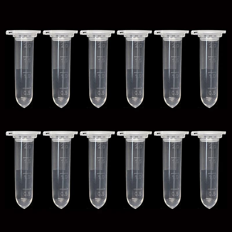 50 Pcs/set of 2ML Scientific Experiment Equipment Centrifuge Tube Transparent Plastic Sample Storage Container with Graduation