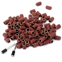 50 PCS 1/4" 6.35MM Drum Sanding Kit +2Pcs Band Mandrel 1/8" Shank Rotary Tool Nail Drill Bits Abrasive Tools Dremel Accessories