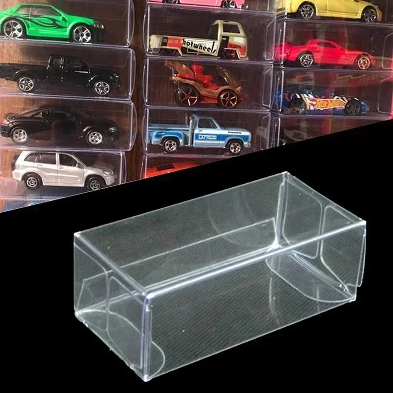 10/20/30/50pcs 1/64 Car Model Toy Transparent PVC Box Wheel Dustproof Storage Wedding Favor Party Decor Clear Gift Display Case
