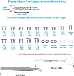 1200pcs Glasses Screws With Screwdriver Tweezers Repair Set Mini Fix Screw Kit Complete Glasses Tiny Screws Screws for Glasses