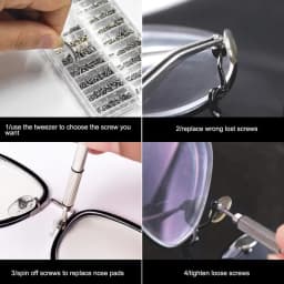 1200pcs Glasses Screws With Screwdriver Tweezers Repair Set Mini Fix Screw Kit Complete Glasses Tiny Screws Screws for Glasses