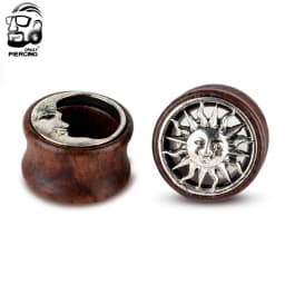 2pcs Wood Flesh Ear Plugs Tunnels Ear Piercings Earlets Saddle Woodern Earring Expander Gauge Double Flare Body Jewelry Piercing