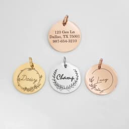 Custom Engraved Name Date Round Coin Stainless Steel Personalized ID Tag Accessory Jewelry Pendant Fit for Bracelet Necklace
