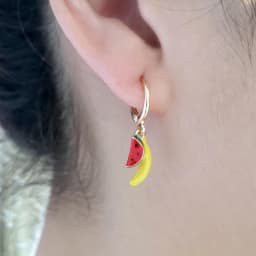 Papaya Enamel Fruit Pendant Dangle Earrings Summer Collection INS Personality Creative Fruit Charm Earrings Jewelry Gift 2025