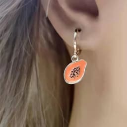 Papaya Enamel Fruit Pendant Dangle Earrings Summer Collection INS Personality Creative Fruit Charm Earrings Jewelry Gift 2025