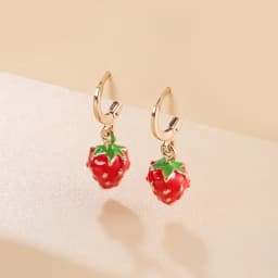 Papaya Enamel Fruit Pendant Dangle Earrings Summer Collection INS Personality Creative Fruit Charm Earrings Jewelry Gift 2025