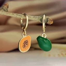 Papaya Enamel Fruit Pendant Dangle Earrings Summer Collection INS Personality Creative Fruit Charm Earrings Jewelry Gift 2025