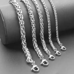Width 3/4/5/6/7mm Stainless Steel Necklace For Women Men Link Chain Around Neck Decoration Rainbow Silver Color Trendy Necklaces