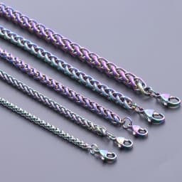 Width 3/4/5/6/7mm Stainless Steel Necklace For Women Men Link Chain Around Neck Decoration Rainbow Silver Color Trendy Necklaces