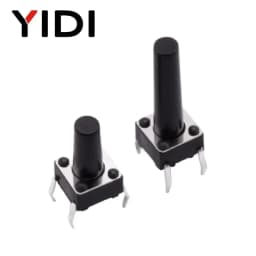 50pcs 6X6 Panel PCB Tactile Tact Push Button Switch On Off Momentary Reset Microswitch 4 Pin DIP Black H=5/6/7/8/9/10/11/12mm