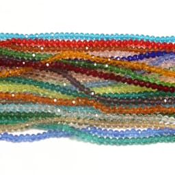 2mm/3mm/4mm Mixed Color Clear Crystal Rondel Beads Faceted Glass Spacer Beads For Jewelry Making DIY Bracelet Necklace Supplies
