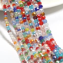 2mm/3mm/4mm Mixed Color Clear Crystal Rondel Beads Faceted Glass Spacer Beads For Jewelry Making DIY Bracelet Necklace Supplies