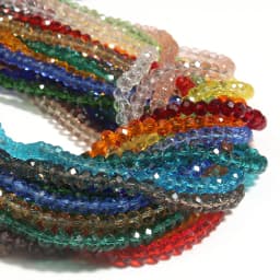 2mm/3mm/4mm Mixed Color Clear Crystal Rondel Beads Faceted Glass Spacer Beads For Jewelry Making DIY Bracelet Necklace Supplies