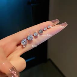Stainless Steel 4 Color CZ Zircon korean Earrings For Women Crystal Screw Titanium Steel Ear Studs Anti Allergic Body Jewelry