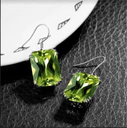 Trendy 925 Sterling Silver Jewelry Sets for Women Ethnic Square Rhinestone Pendant Necklace Hook Earrings Set Party Jewelry GIft