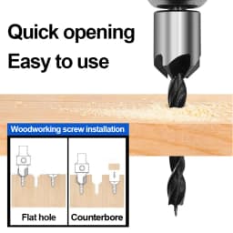 4pcs Carpentry Drill+1pc Wrech 3mm-6mm HSS Flute Countersink Drill Bits Set Chamfer Reamer For Woodworking Drill Bit Power Tools