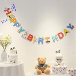 Ins Boy Girl Happy Birthday Room Garland Banner Pennant Background Decoration Baby Shower Animal Princess Theme Hanging Flags