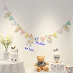 Ins Boy Girl Happy Birthday Room Garland Banner Pennant Background Decoration Baby Shower Animal Princess Theme Hanging Flags