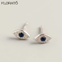 925 Sterling Silver Ear Needle Ladies High Zircon Blue Eye Stud Earrings Minimalist Fashion Luxury For Women Birthday Jewelry