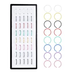 40/60Piece Stainless Steel Nose Stud Pack Crystal Nose Piercing Hoop Bulk L Shape Nose Ring Set Bend Piercing Nariz Body Jewelry