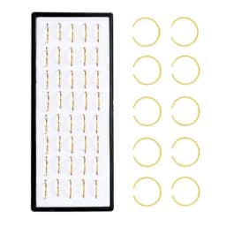 40/60Piece Stainless Steel Nose Stud Pack Crystal Nose Piercing Hoop Bulk L Shape Nose Ring Set Bend Piercing Nariz Body Jewelry
