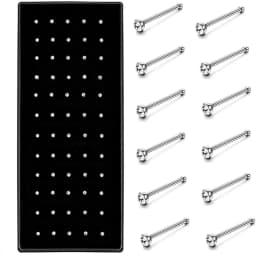 40/60Piece Stainless Steel Nose Stud Pack Crystal Nose Piercing Hoop Bulk L Shape Nose Ring Set Bend Piercing Nariz Body Jewelry