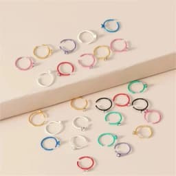 40/60Piece Stainless Steel Nose Stud Pack Crystal Nose Piercing Hoop Bulk L Shape Nose Ring Set Bend Piercing Nariz Body Jewelry