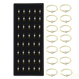 40/60Piece Stainless Steel Nose Stud Pack Crystal Nose Piercing Hoop Bulk L Shape Nose Ring Set Bend Piercing Nariz Body Jewelry