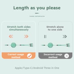 3 In 1 Retractable USB Cable Fast Charging Data Cord For Iphone Samsung Huawei Xiaomi Multi Port Multiple Charging Wire