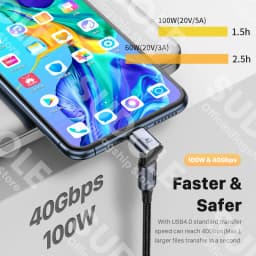 Elbow USB4.0 Thunderbolt3 40Gbps Magnetic Adapter USB C to C 100W Fast Charging Magnet Converter Cable 8K@60Hz USB TypeC Adapter