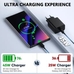 Samsung 45W Charger Super Fast Charge Type C Adapter For Galaxy S24 S23 S22 S21 Tab S10 Ultra S9 FE A16 5G A55 C55 Note 10 Plus