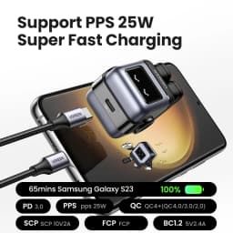 【US Plug】UGREEN 30W 65W GaN Charger Robot Design PD3.0 Fast Charger PPS for iPhone 18 17 Macbook Laptops Samsung XiaomiTablets