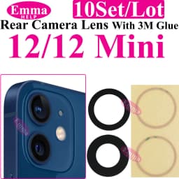 10pcs A+ Back Camera Glass for iPhone 17 Air 16 Plus 15 Pro Max 14 13 Mini 12 Rear Camera Glass Lens Cover Holder Parts