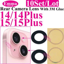 10pcs A+ Back Camera Glass for iPhone 17 Air 16 Plus 15 Pro Max 14 13 Mini 12 Rear Camera Glass Lens Cover Holder Parts