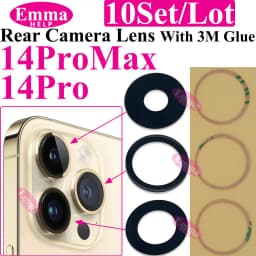 10pcs A+ Back Camera Glass for iPhone 17 Air 16 Plus 15 Pro Max 14 13 Mini 12 Rear Camera Glass Lens Cover Holder Parts