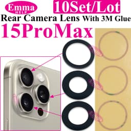 10pcs A+ Back Camera Glass for iPhone 17 Air 16 Plus 15 Pro Max 14 13 Mini 12 Rear Camera Glass Lens Cover Holder Parts