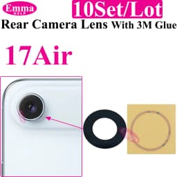 10pcs A+ Back Camera Glass for iPhone 17 Air 16 Plus 15 Pro Max 14 13 Mini 12 Rear Camera Glass Lens Cover Holder Parts