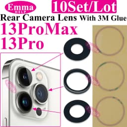 10pcs A+ Back Camera Glass for iPhone 17 Air 16 Plus 15 Pro Max 14 13 Mini 12 Rear Camera Glass Lens Cover Holder Parts