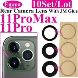 10pcs A+ Back Camera Glass for iPhone 17 Air 16 Plus 15 Pro Max 14 13 Mini 12 Rear Camera Glass Lens Cover Holder Parts