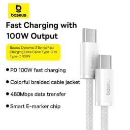 Baseus 100W Type C To USB C Cable For iPhone 15 PD Fast Charging Charger Cord For Macbook iPad Samsung Xiaomi 5A Fast USB C Wire